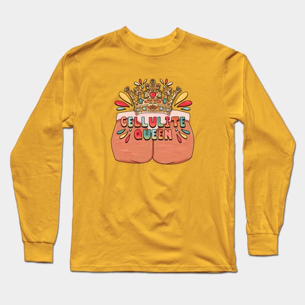 Empowered Cellulite Queen Beauty Butt Long Sleeve T-Shirt by My Depiction Addiction 